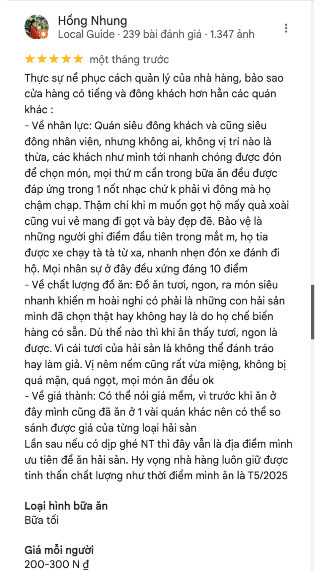 Review Thanh Suong Nha Trang 7